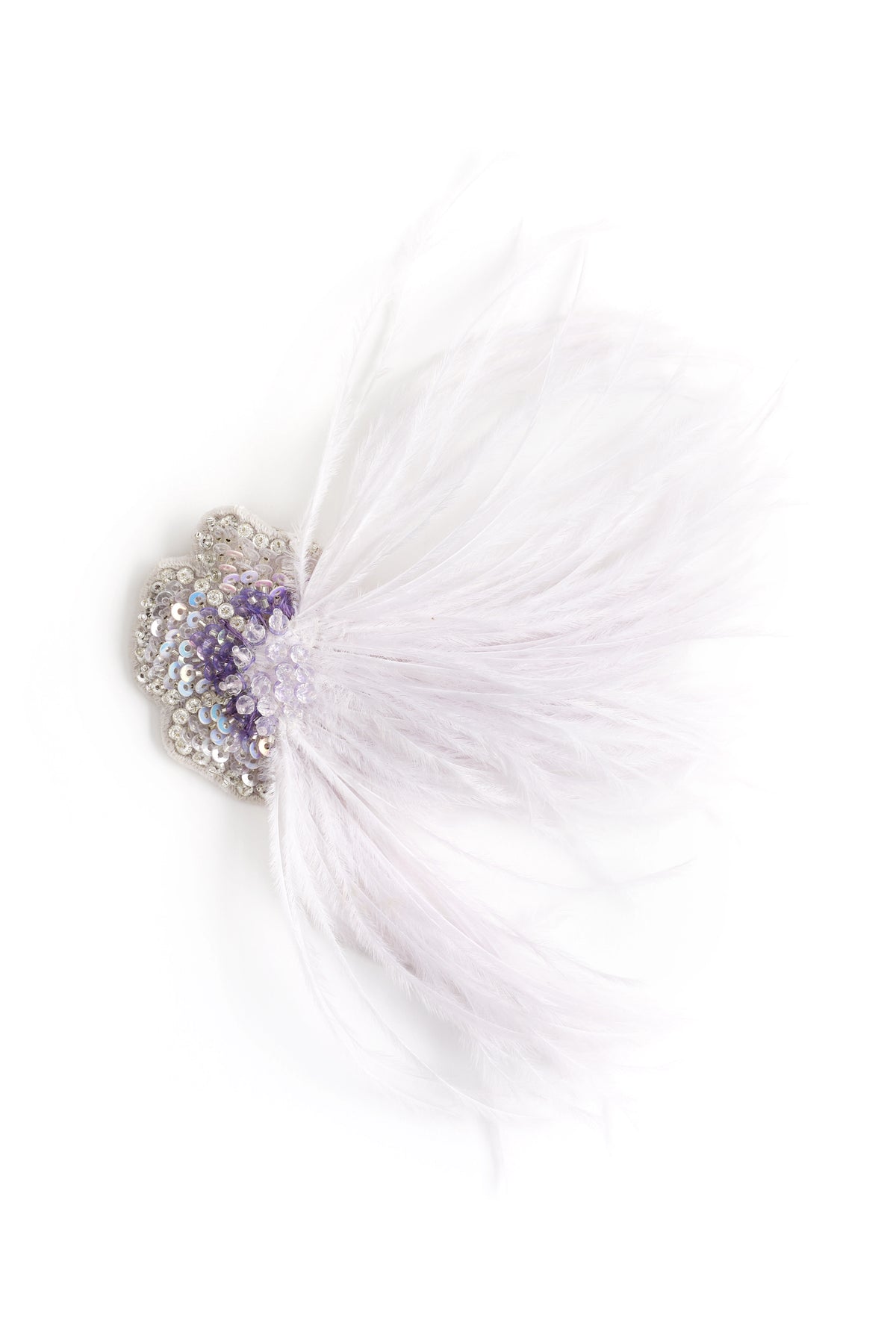 Lavender flower feather clip